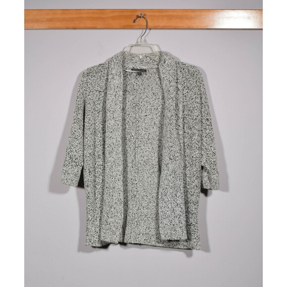 Banana Republic Sweaters - Banana Republic White Gray Marled Cotton Shawl Collar Slouch Cardigan Sweater S